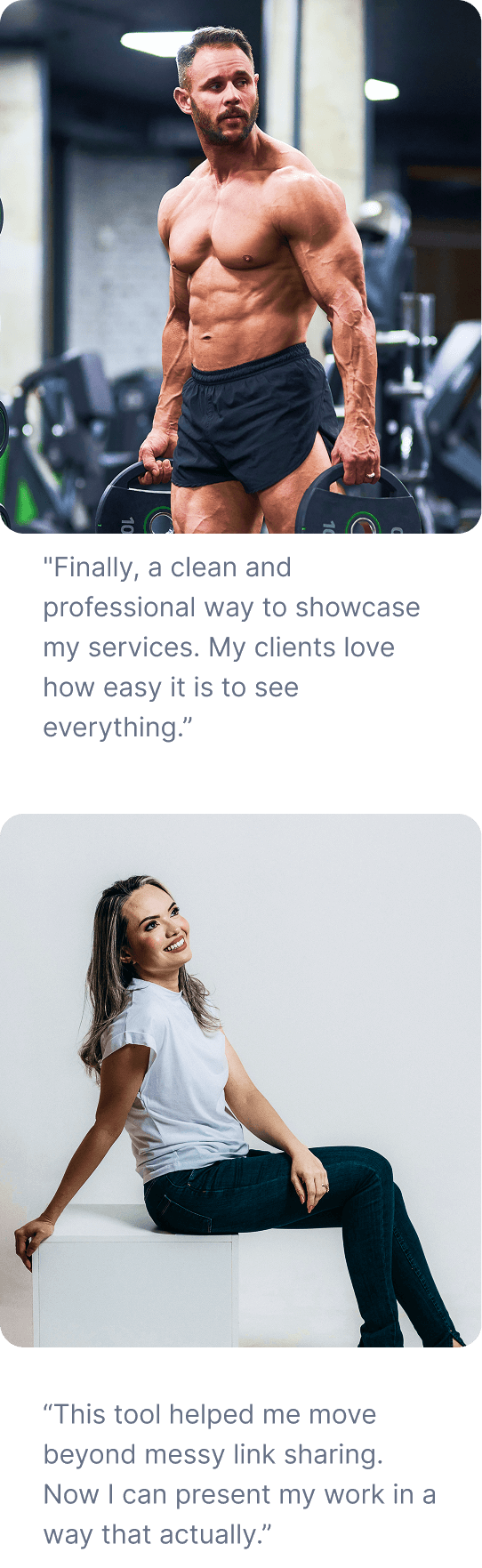 Testimonials - mobile view